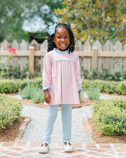 Annie Pants Set - Light Pink/Light Blue