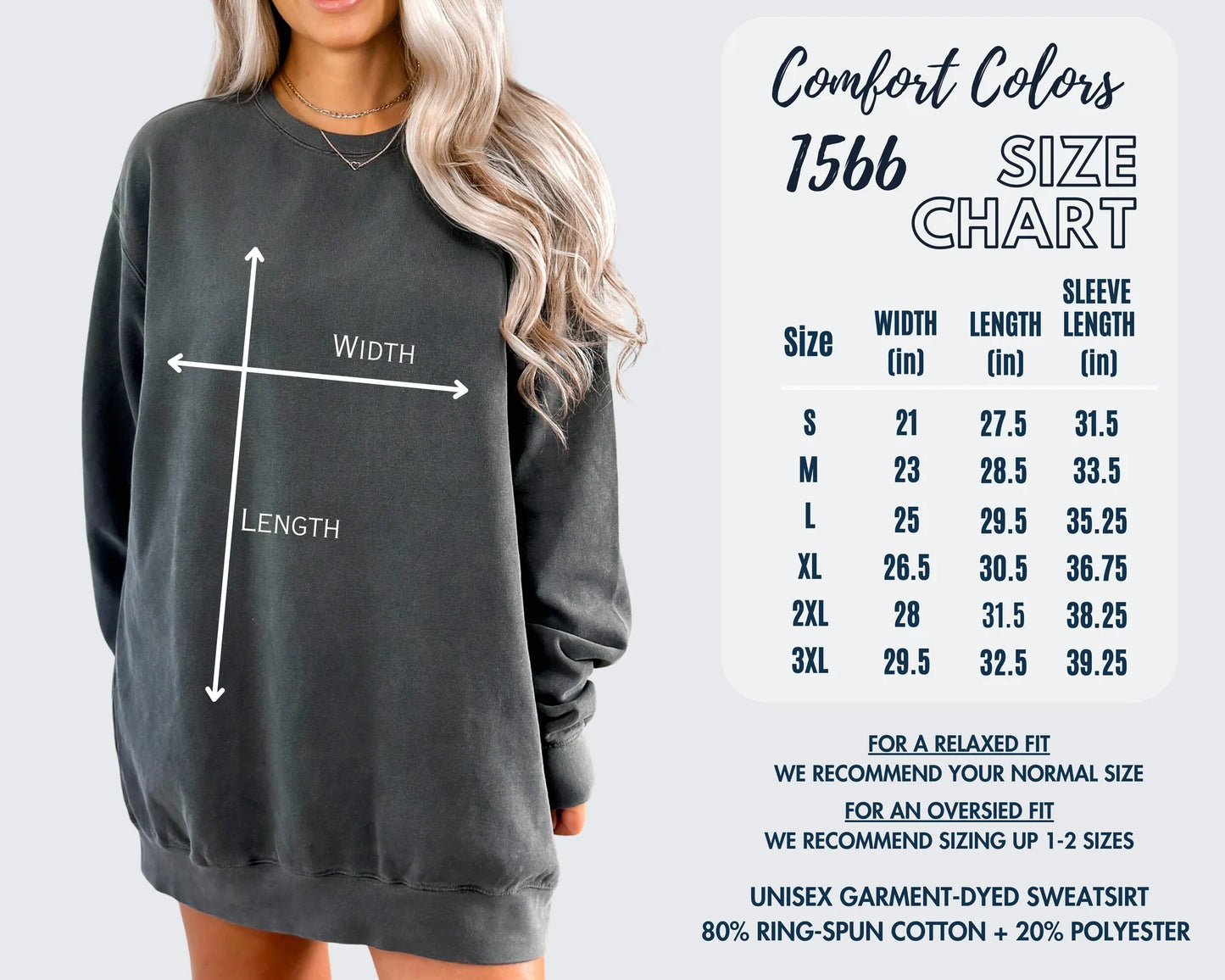 Comfort Color Sweatshirt, Embroidered - Marbury