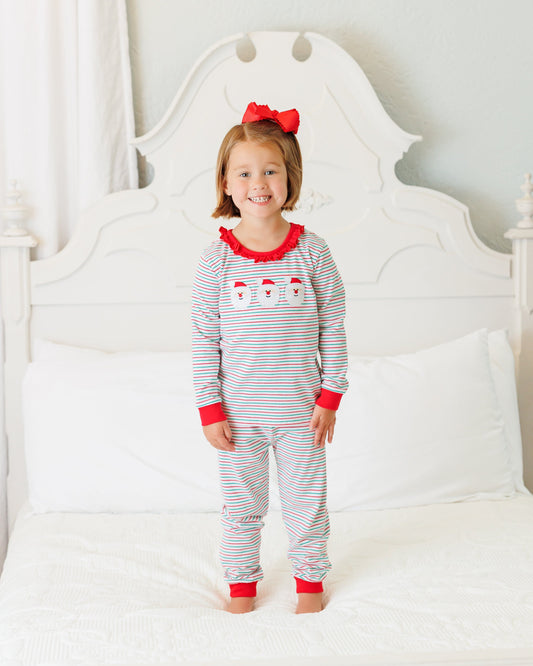 Christmas Candy Stripe Light Skin Santa Ruffle Set