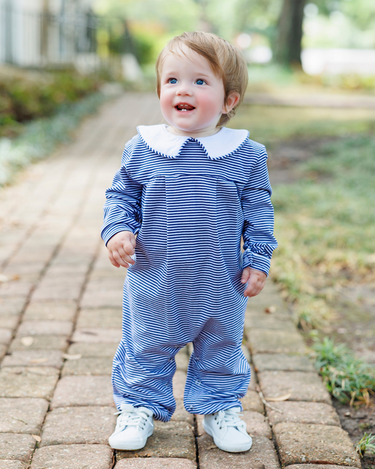 Henry Romper Light Blue Stripe
