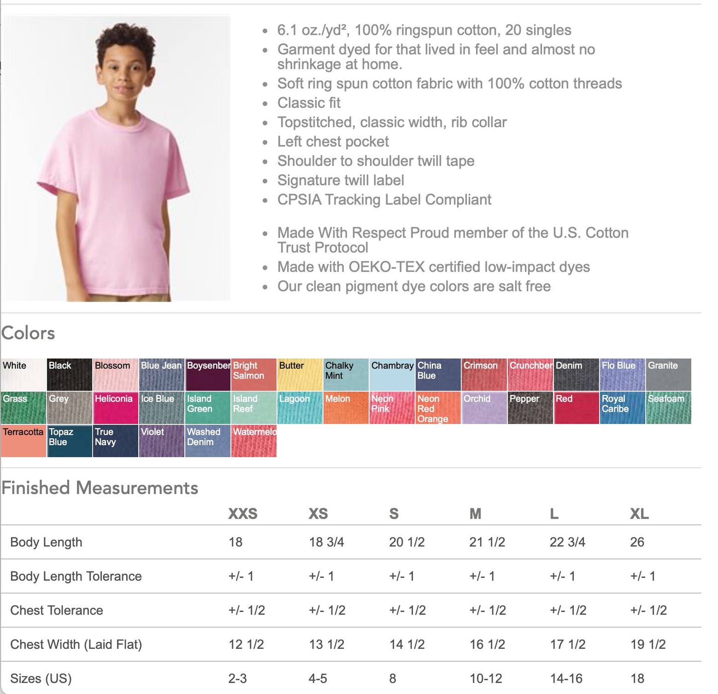 Comfort Color Grade Tees