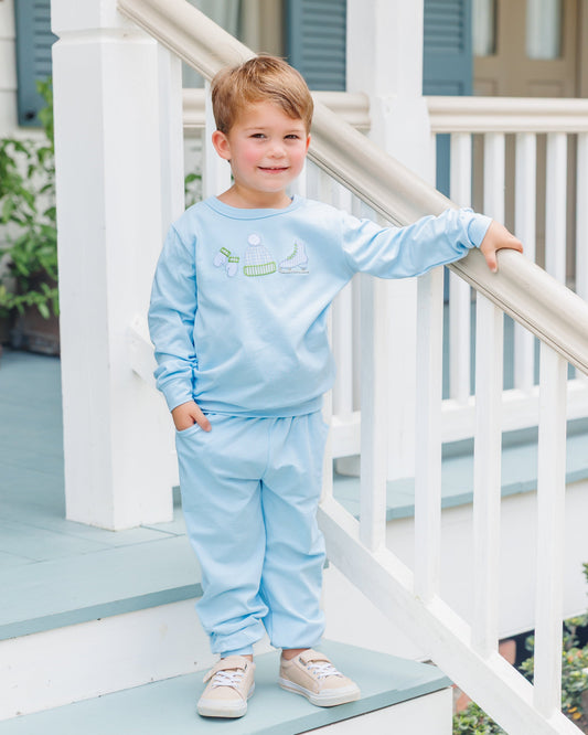 Around The Rink Jogger Set - Light Blue