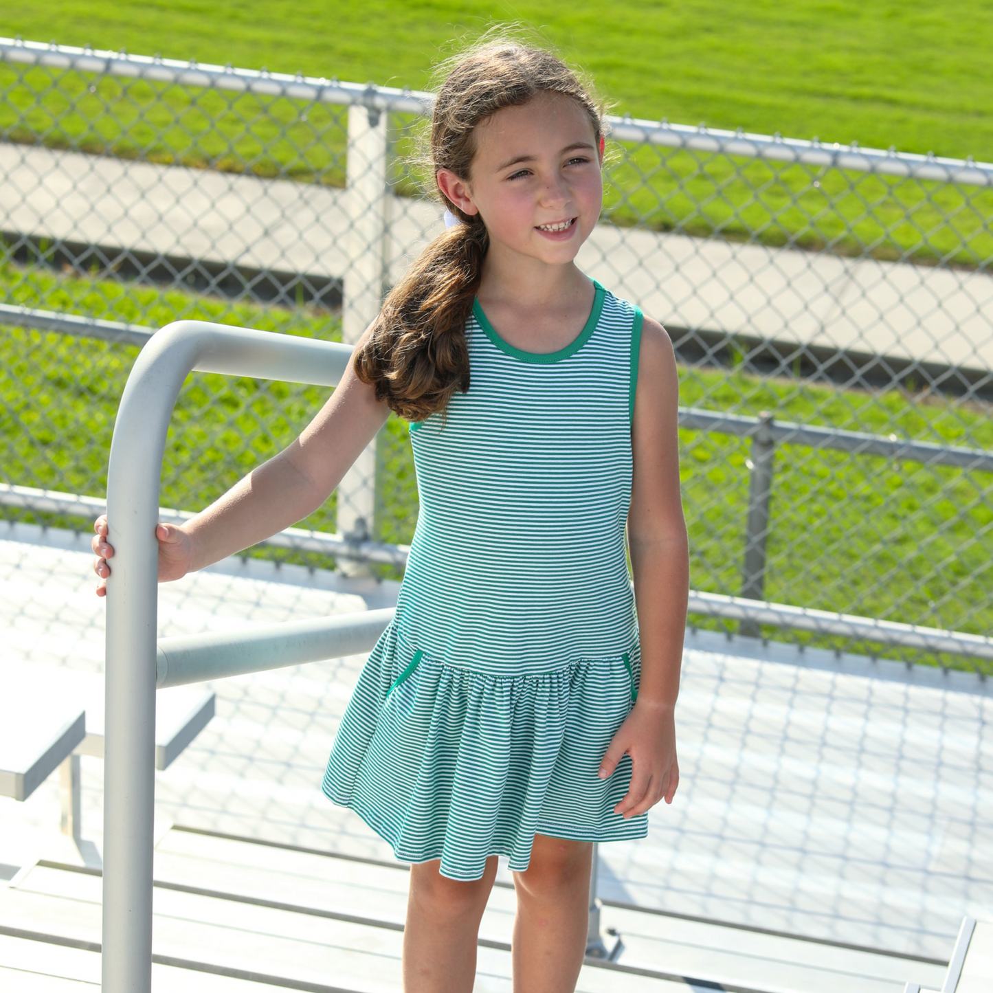 Bow Back Cheer Dress - Kelly Green