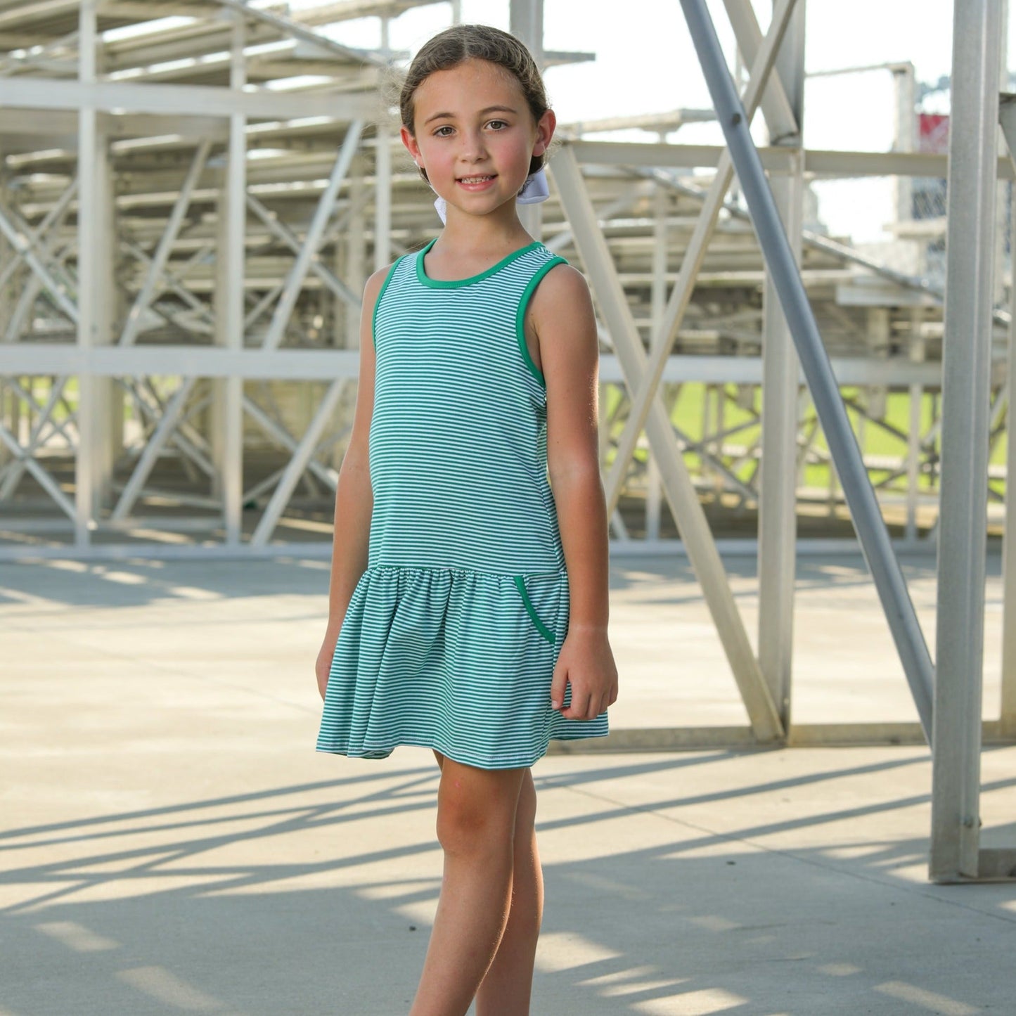 Bow Back Cheer Dress - Kelly Green