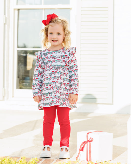 Bows & Baubles Christmas Flutter Pants Set