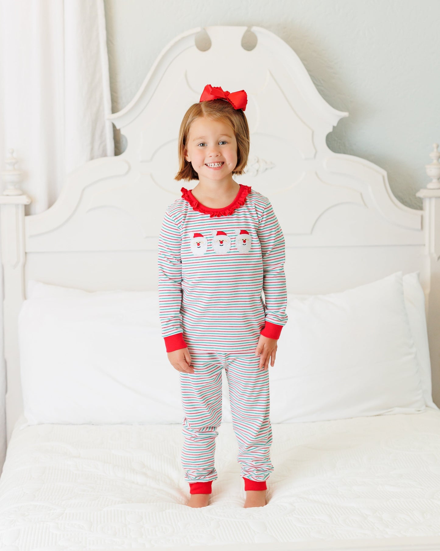 Christmas Candy Stripe Light Skin Santa Ruffle Set