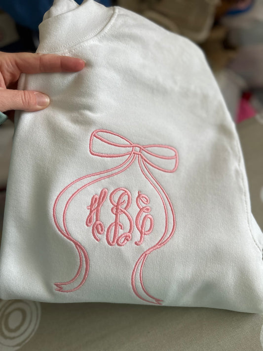 Monogram Bow Sweatshirt