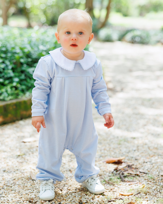 Henry Romper Light Blue Stripe