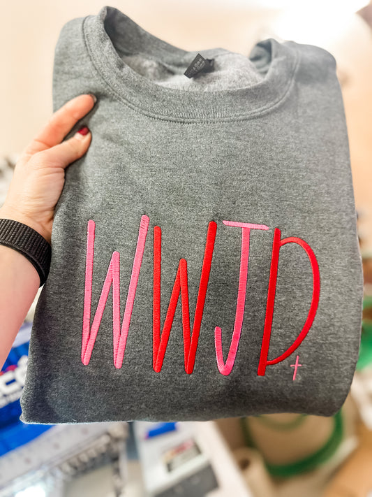WWJD Embroidered Sweatshirt
