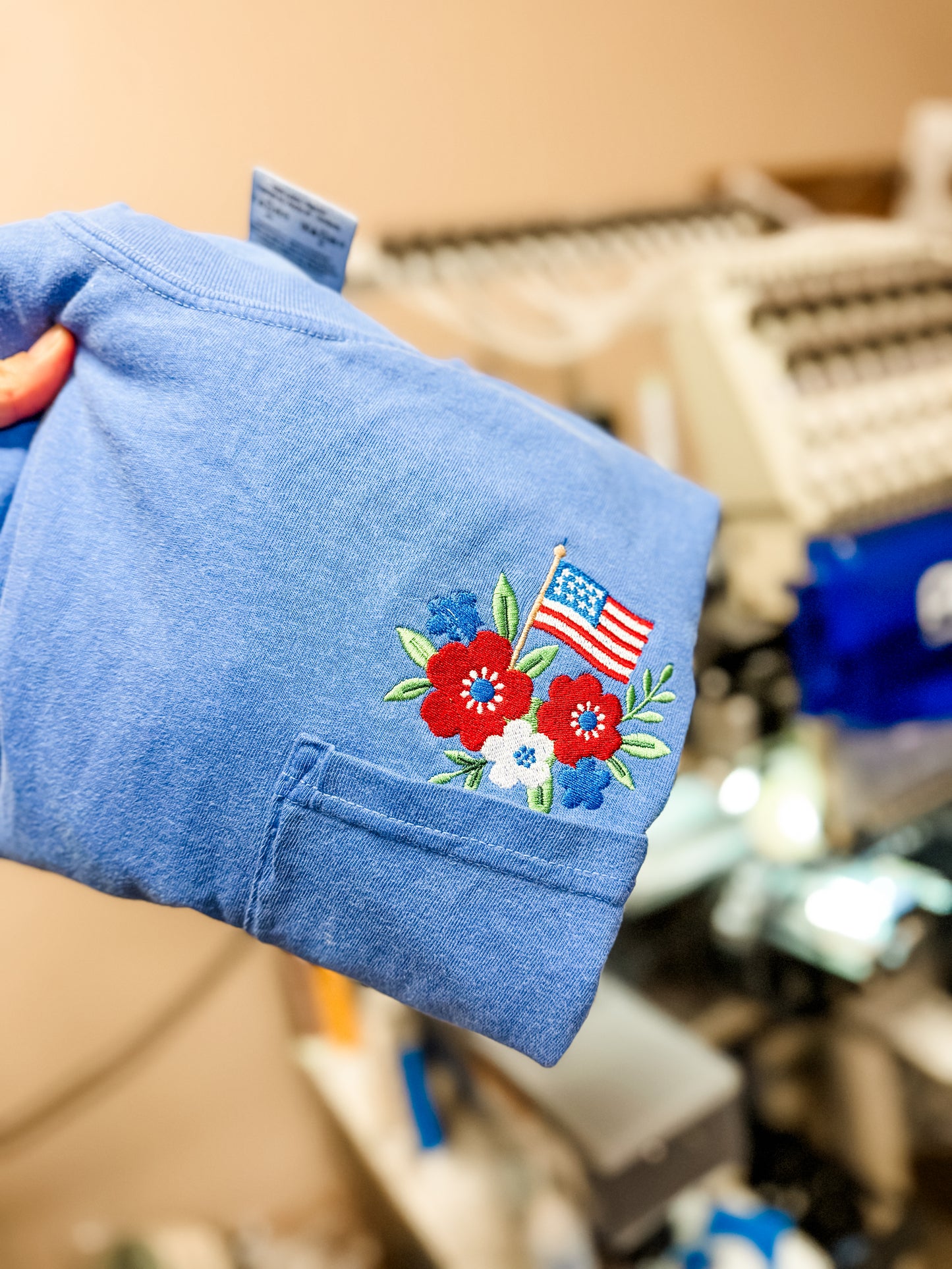 Floral Flag Pocket Tee - TWENTY DOLLAR DEAL