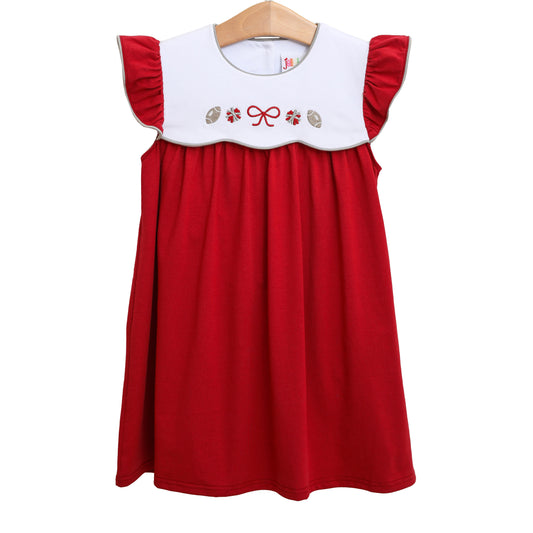 Team Spirit Scallop Dress - Crimson